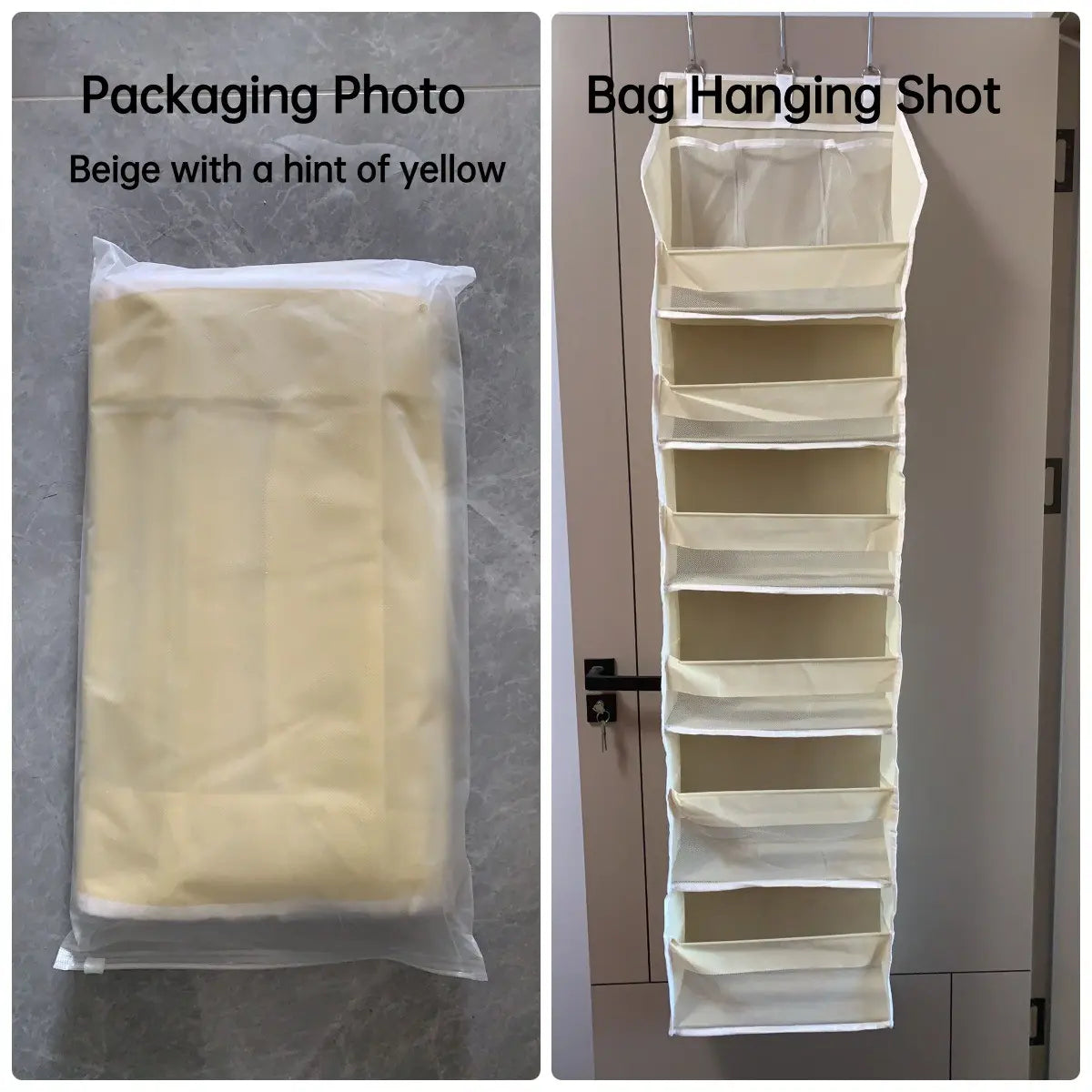 Over the Door Organizer, 6-Shelf Closet Hanging Storage with 13 Mesh Pockets, Fabric Compartments, 55lbs Capacity Behind the Door Space Saver Storage, Multi Purpose Storage for Baby Nursery, Bathroom, Bedroom, and Dorm, Organized Storage