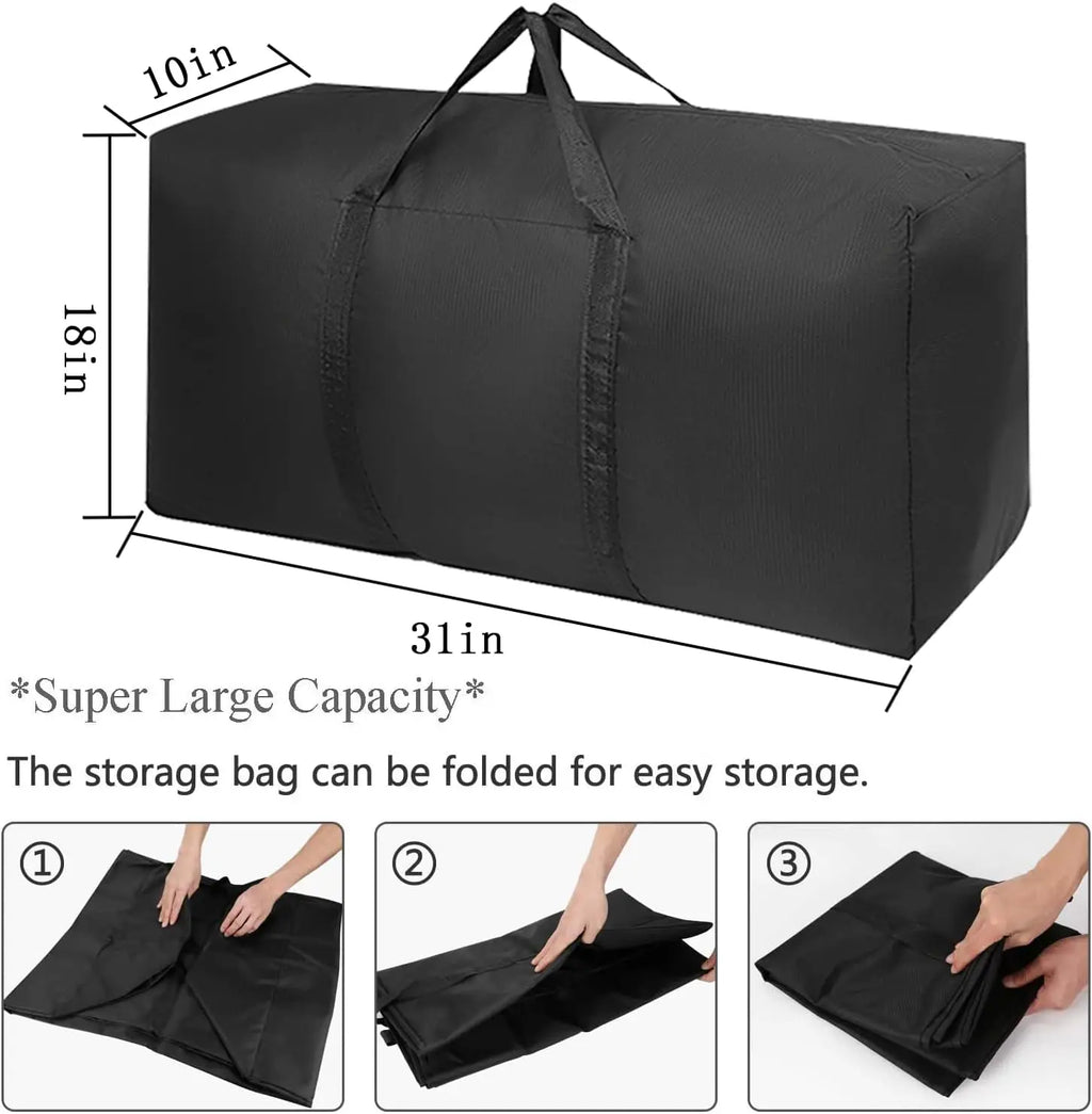 Extra Large Moving Bags - Strong Zippers, Carrying Handles, Space Saving Storage Totes for Clothes, Moving Supplies & Traveling