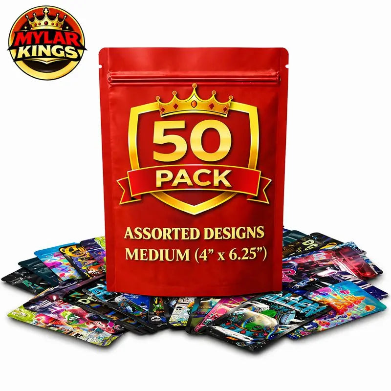 50 Pack Medium 4in x 6.25in Organizer Bags Bundle Assorted Designs