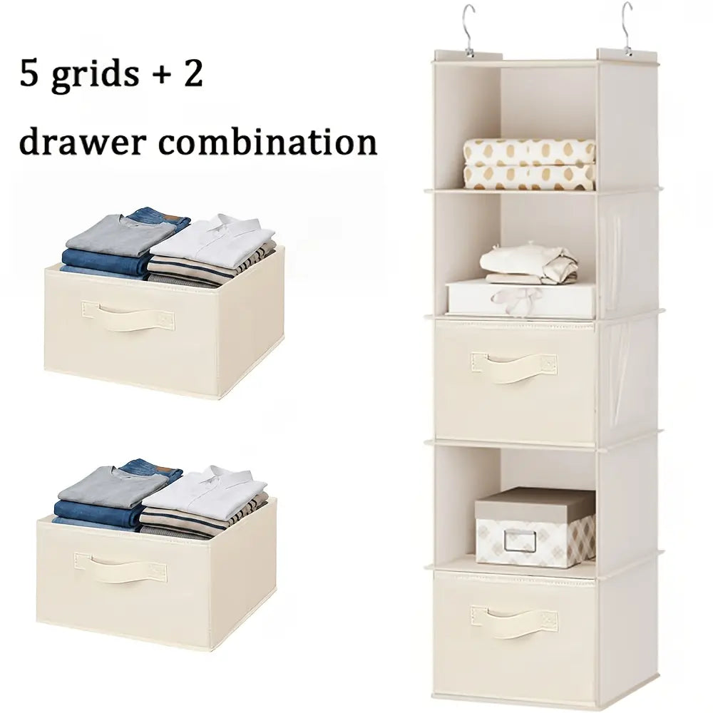 3pcs Drawer Hanging Bag Set, Foldable Hangable Closet Organizer for Home, Dormitory Storage Solution, Space-Saving Clothing Organizer