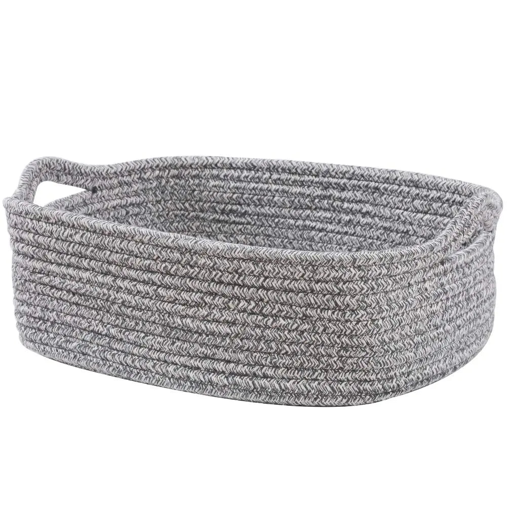 Woven Cotton Rope Cube Storage Basket Organiser - Clothes, Towel, Baby Diaper Holder for Wardrobe, Baby Room