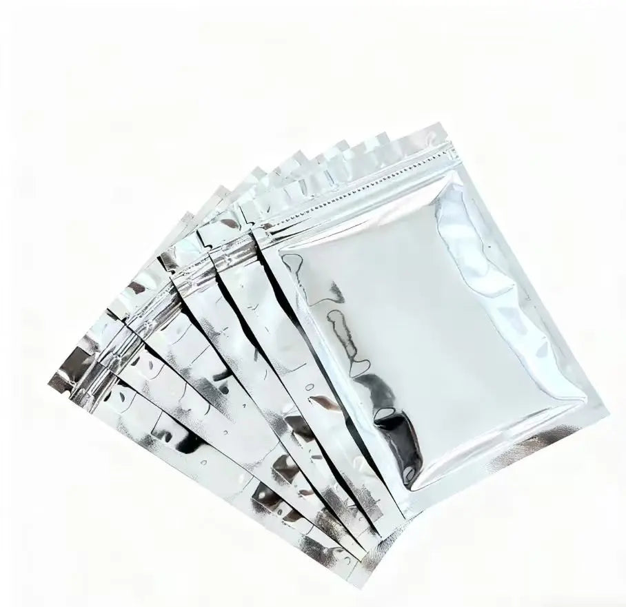 200-Piece Aluminum Foil Resealable Pouches, Lightweight Portable Multi Purpose Storage Organizer for DIY Painting Supplies & Toys Storage