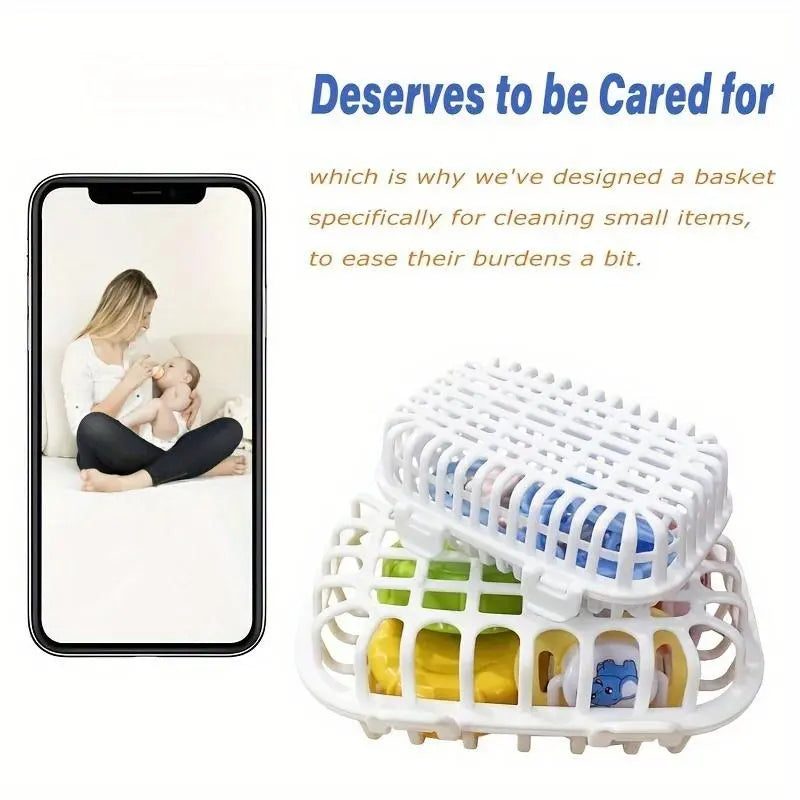 2pcs Plastic Dishwasher Small Item Removable Basket Set - Durable Grid-Design Plastic Baskets, Household Organiser, Organizer Storage Solution for Delicate Kitchen Parts, Kitchen Shelf
