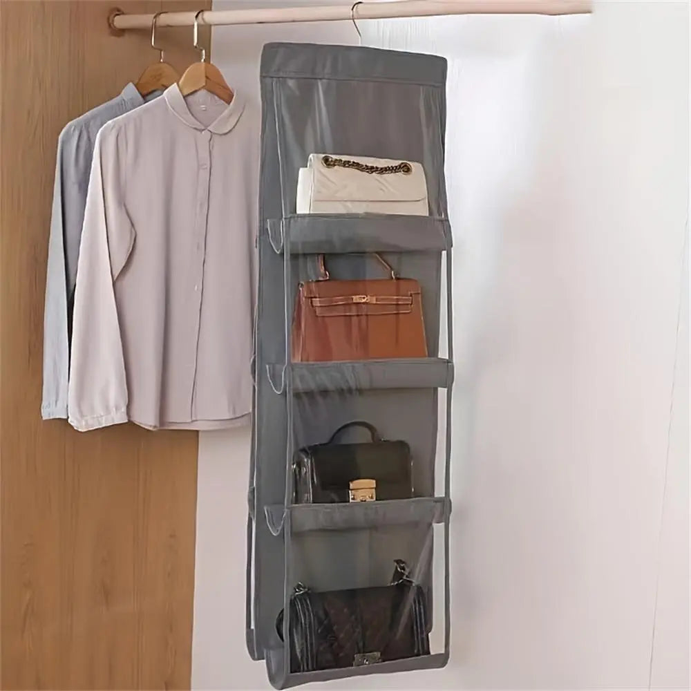 Multi-Layer Hanging Handbag Organizer, 1 Count Space-Saving Handbag Storage Bag, Transparent Purse Organizer for Wardrobe Closet, Minimal Storage Organizer, Hangable, Home Organizer, Hanging Storage Bags, Hangable Organizer Pouch, Home Organiser