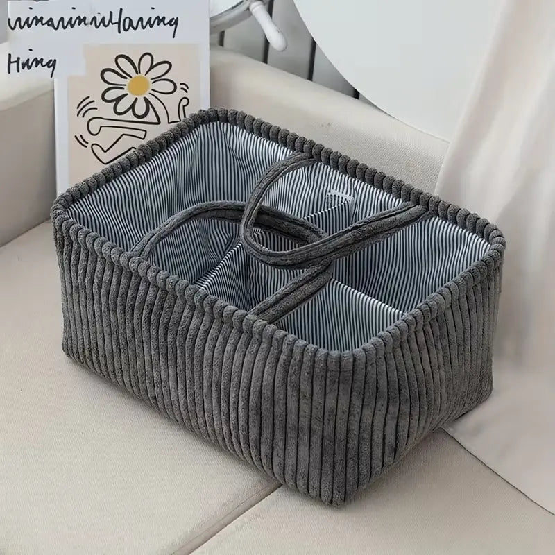 Multi-Functional Storage Basket, Mommy Bag Diaper Organizer, Large Capacity Compartmented Design for Baby & Mother Essentials