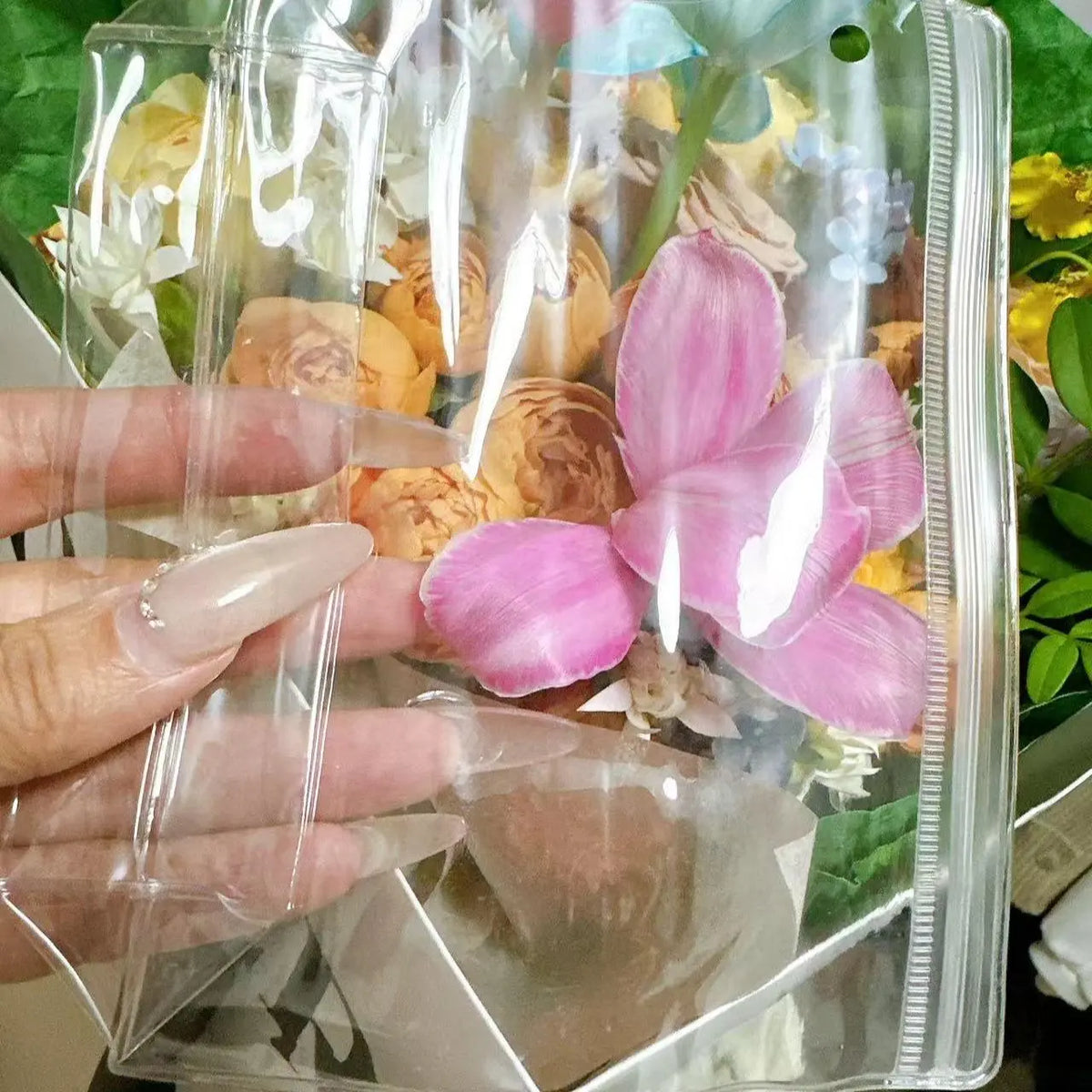 Bag that can hold stress-relief toys Transparent bag for toy accessories transparent bag