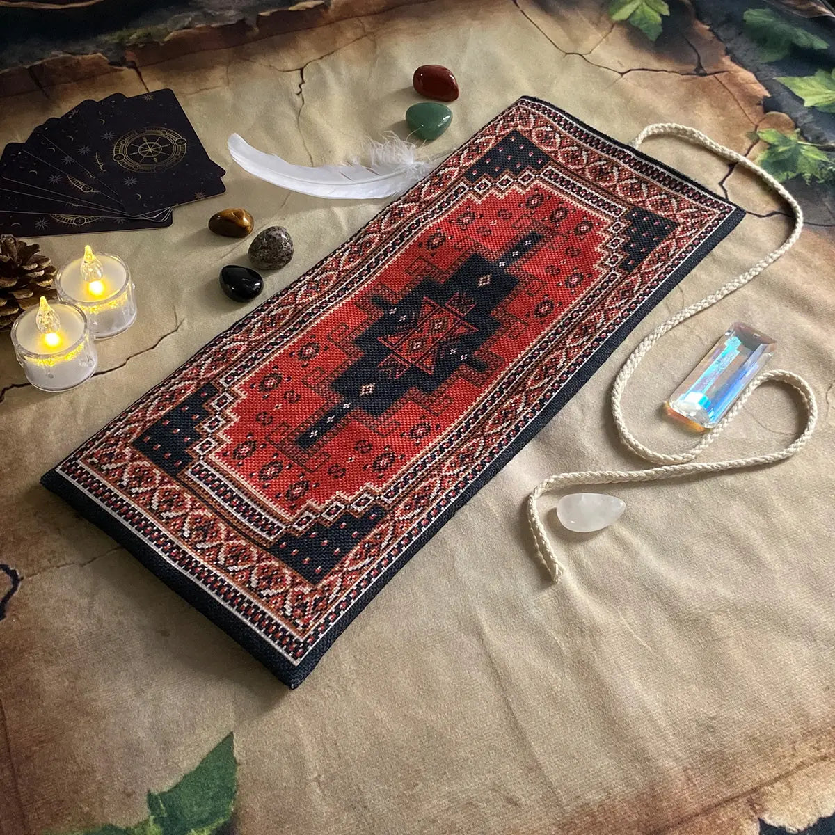 1PC Bohemian-style storage bag, Tarot card storage bag, for Tarot enthusiasts to store cards, polyester creative storage items Organiser, altar astrology ceremony decoration, Organized Storage, Organization Pouch, Storage Pouches