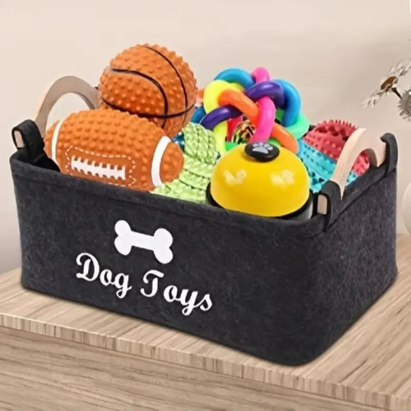 Dog Toy Basket, Specially Designed for Dog Toy Storage, Collapsible Dog Toy Box with Handle, Perfect for Storing Pet Toys and Accessories, Organiser, Foldable Storage Basket, Organizing Baskets