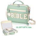Gejoy Bible Cover Case for Women, Christian Bible Bag with Shoulder Strap Canvas Tote Bag Carrying Bag Gift for Teenagers Girl Student, Bible Study Supplies, Church Bible Case