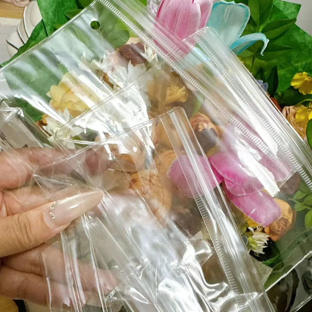 Bag that can hold stress-relief toys Transparent bag for toy accessories transparent bag