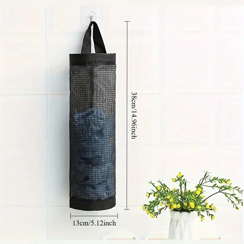Kitchen one-time use mesh storage bag, foldable and wall-hung garbage bag Organiser