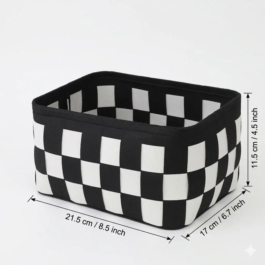 Grid Storage Basket, Felt Storage Basket, Efficient Storage, Household Storage, Desktop Drawer Organizer, Home Organizers, Ideal for Cosmetics Snacks Keys, 1pc/2pc