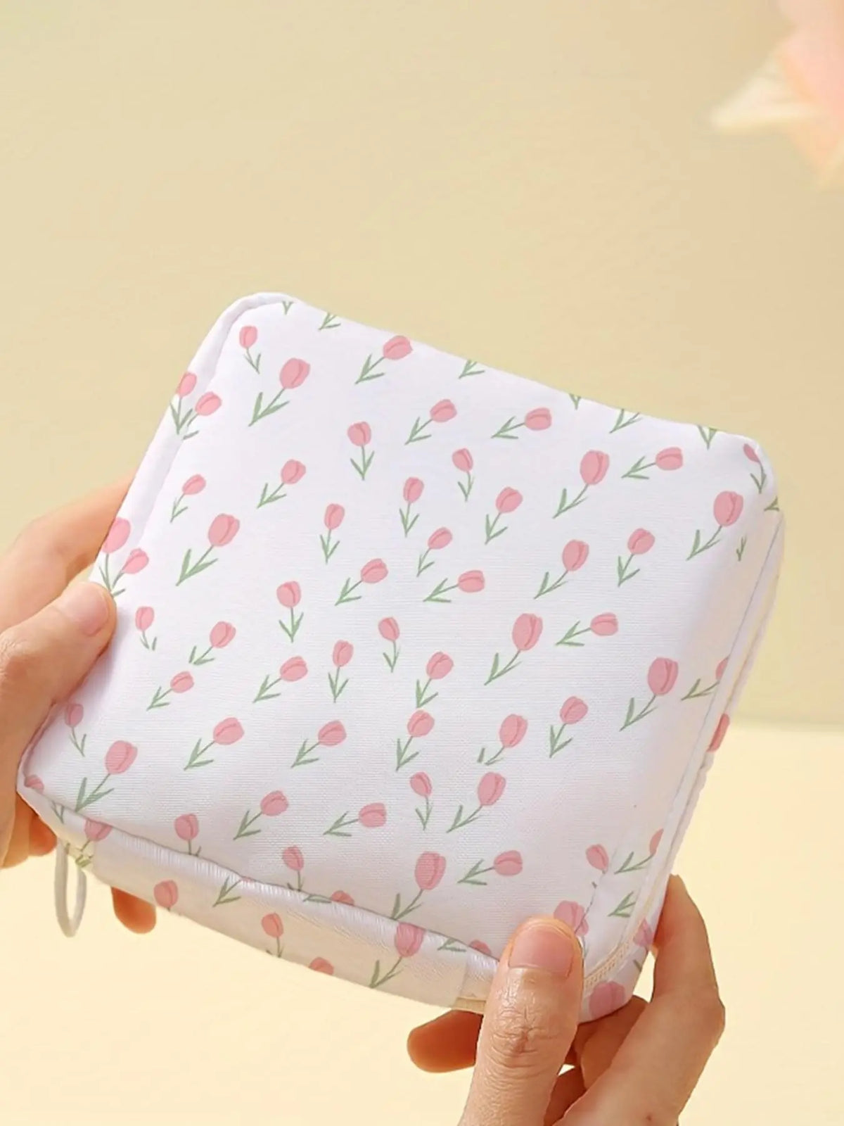 Floral Pattern Sanitary Napkin Storage Bag, Lightweight Tissue Bag for Women's Products, Travel Cosmetics Storage Box, Organizational Zipper Storage, Resealable Zipper Pouch, Lightweight Organizer, Zipper Pouches For Organizing