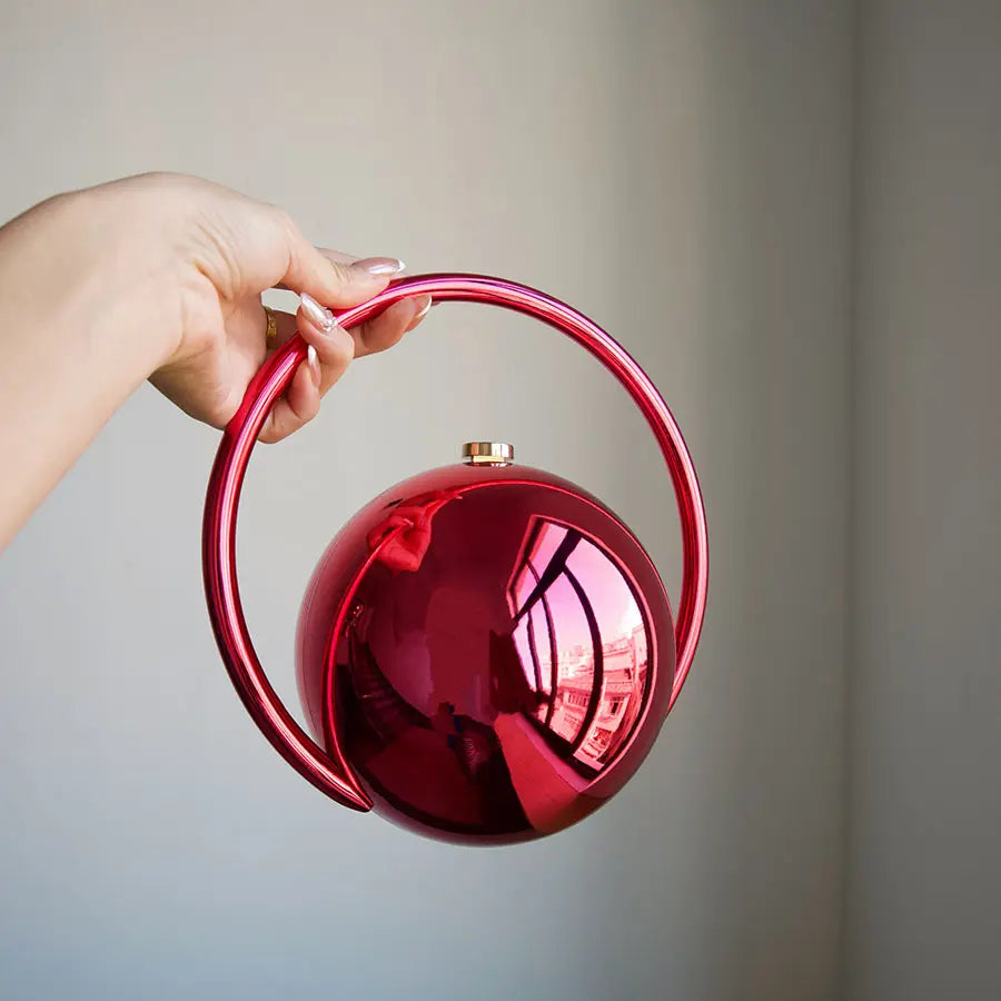 2025 Luxury Lightweight Acrylic Small Mini Bag Pouch - Marble Swirl Orb Home Organizer, Rose Gold Electroplated Accent, Silver Metal Ring, Easy-Clean Minimalist Casual Chic Home Supply for Holiday Parties