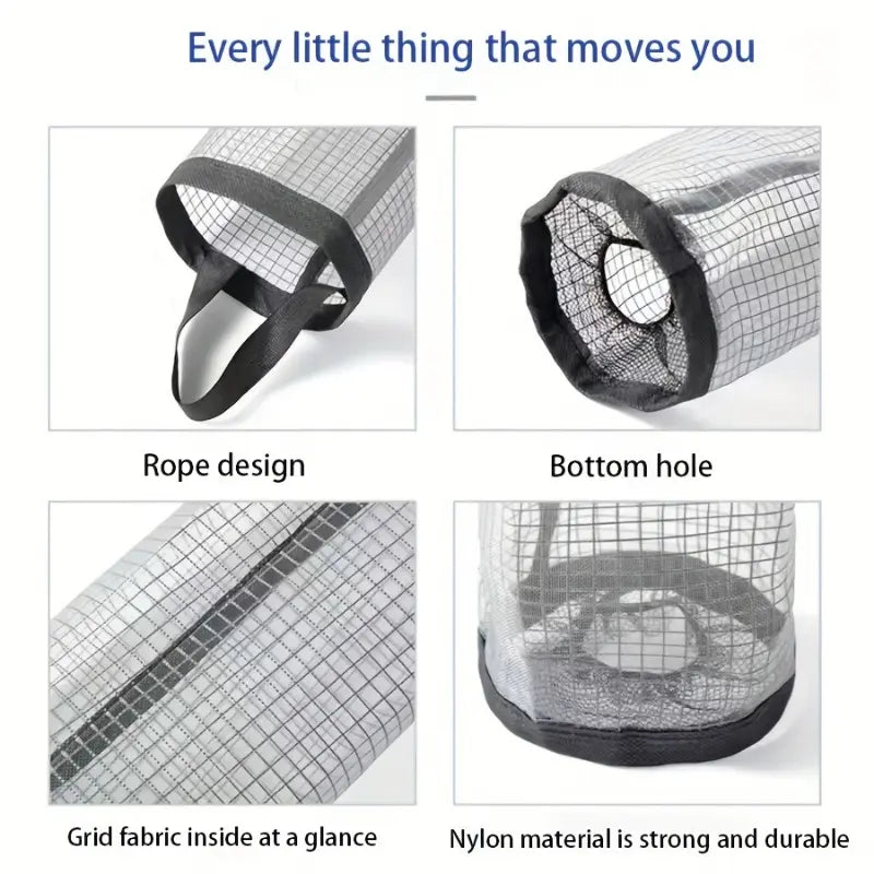 Kitchen one-time use mesh storage bag, foldable and wall-hung garbage bag Organiser