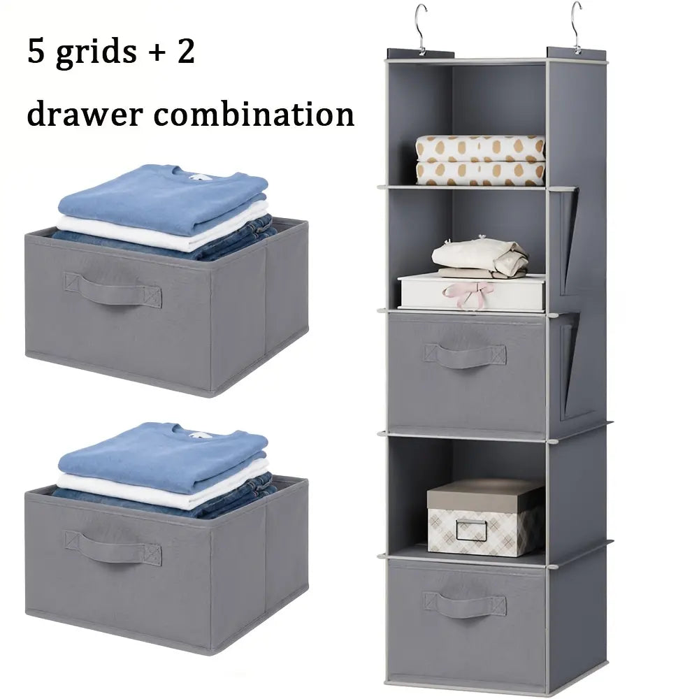 3pcs Drawer Hanging Bag Set, Foldable Hangable Closet Organizer for Home, Dormitory Storage Solution, Space-Saving Clothing Organizer