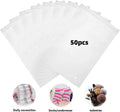 50pcs Heavy-Duty Frosted Zipper Pouch Organiser - 9.8x7.8 In (25x20 Cm) Resealable Plastic Clothing Storage Bags with Slider Closure, Vent Holes for Car Interior Accessories, Travel Packing
