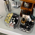 1/2pcs Contemporary Open-Weave Storage Basket - Multi-Purpose Organizer for Bathroom, Kitchen, Desk - Resistant, Sleek Design, Sturdy Construction, Bathroom Organizers And Storage, Home Organization, Organizer, Shelf Baskets