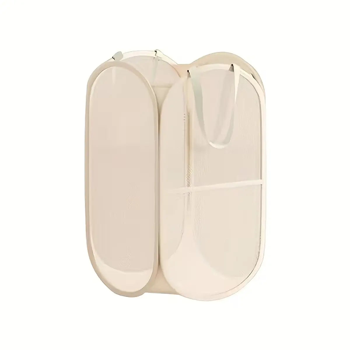 1pc Large Foldable Toy Storage Basket with Mesh Edges and Durable Handle, Fabric Organizer, Playroom Kidsroom Organizer, with Transparent Panel, Mesh Baskets, Basket with Handles