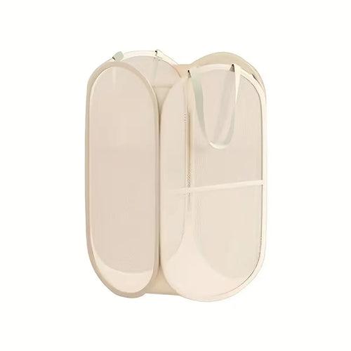 1pc Large Foldable Toy Storage Basket with Mesh Edges and Durable Handle, Fabric Organizer, Playroom Kidsroom Organizer, with Transparent Panel, Mesh Baskets, Basket with Handles