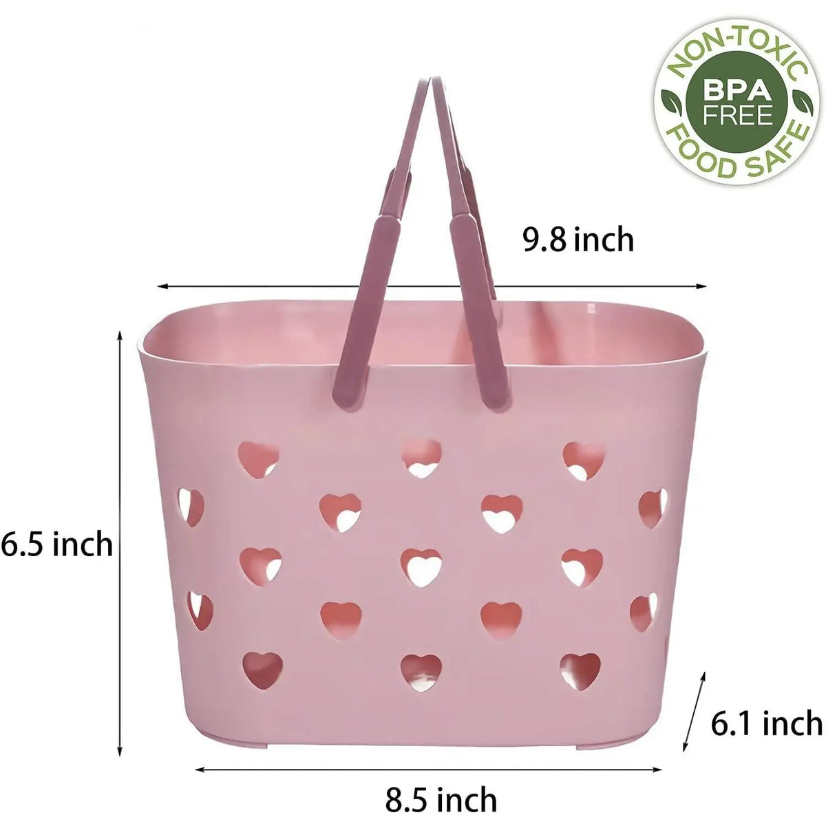 Portable Plastic Shower Caddy Tote with Handle - Organizer Bin for Bathroom, College Dorm - Dorm-Ready Storage for Supply Carrying, Pink, Sohochic Bathroom Gadget