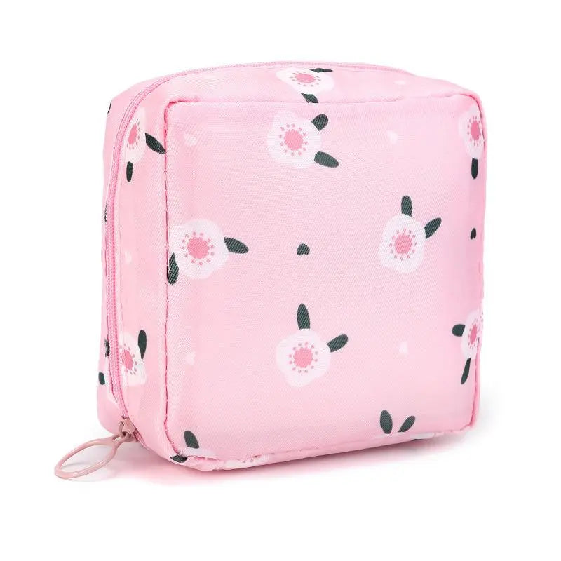 Cartoon Pattern Sanitary Napkin Storage Bag, 1 Count Portable Menstrual Pad Pouch Organiser, Small Zipper Space-Saving Bag for Outdoor Travel and Home, Organizing Supplies Portable Travel Organizer #GLOBAL PICKS