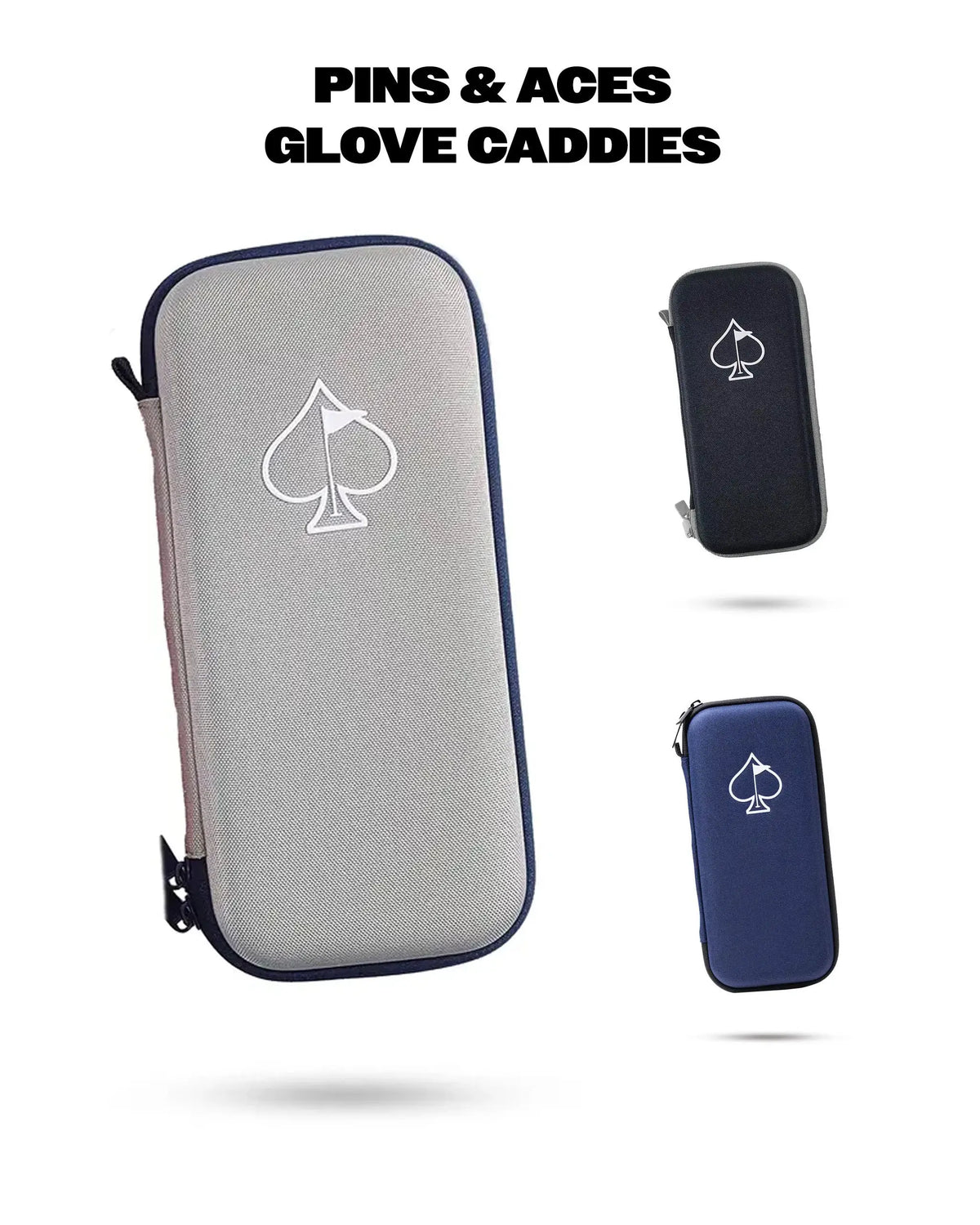 Pins and Aces Glove & Accessory Caddie - Black, Lightweight Golf Gear Organizer, Multi-Tool Holder, Fits Standard Bags, Ventilated Glove Stays Fresh, Ideal Gift for Golf Players