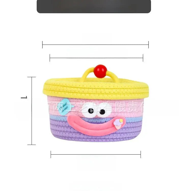 Cotton Fabric Home Storage Baskets - Multi-Size, Cute Design, Foldable, Handle-Equipped Household Organizers, Cappuccino (22*12), Pink & White Dopamine (22*19), Space-Saving Home Supplies