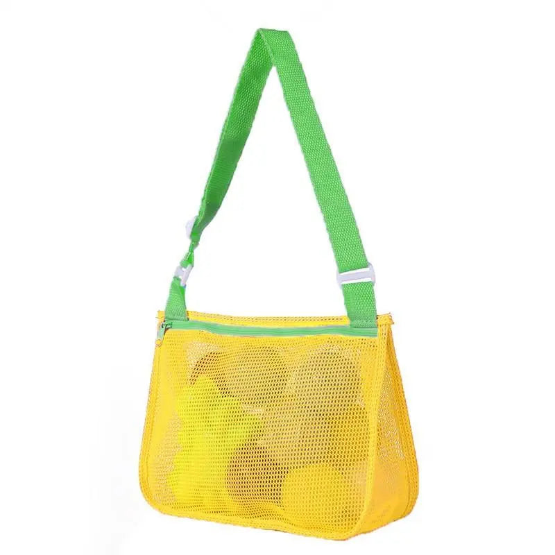 Beach Mesh Bag for Sand Toys and Seashells, Large Capacity Lightweight BPA Free Tote Bag Organiser for Children Beach Activities Adventure, Ideal Shell Storage Net Bag Organizer