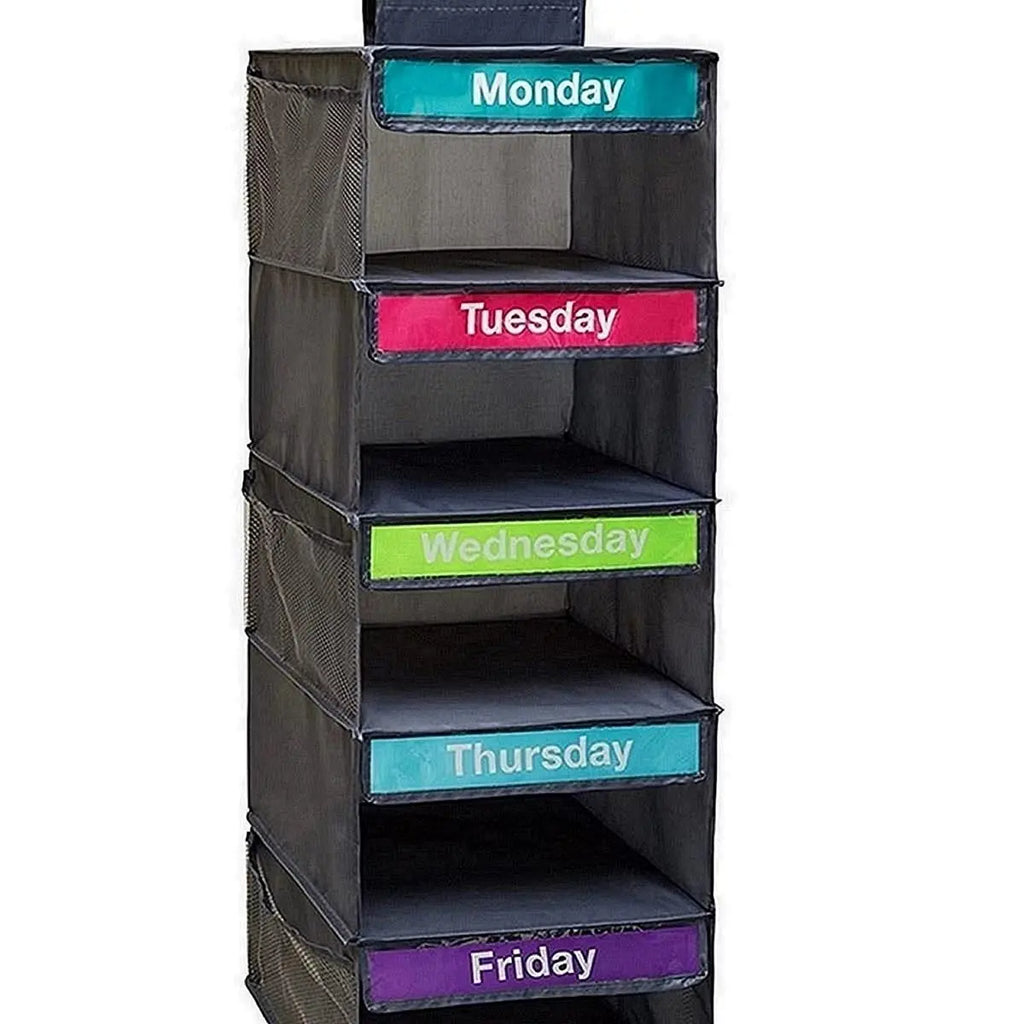 Hanging Clothes Storage Bag, Clothing Storage Bag, Monday-to-Friday Closet Organizer, Space-Saving Dustproof Hanging Storage for Weekly Outfits, Reusable Storage Bags, Space Saving Bags #GLOBAL PICKS