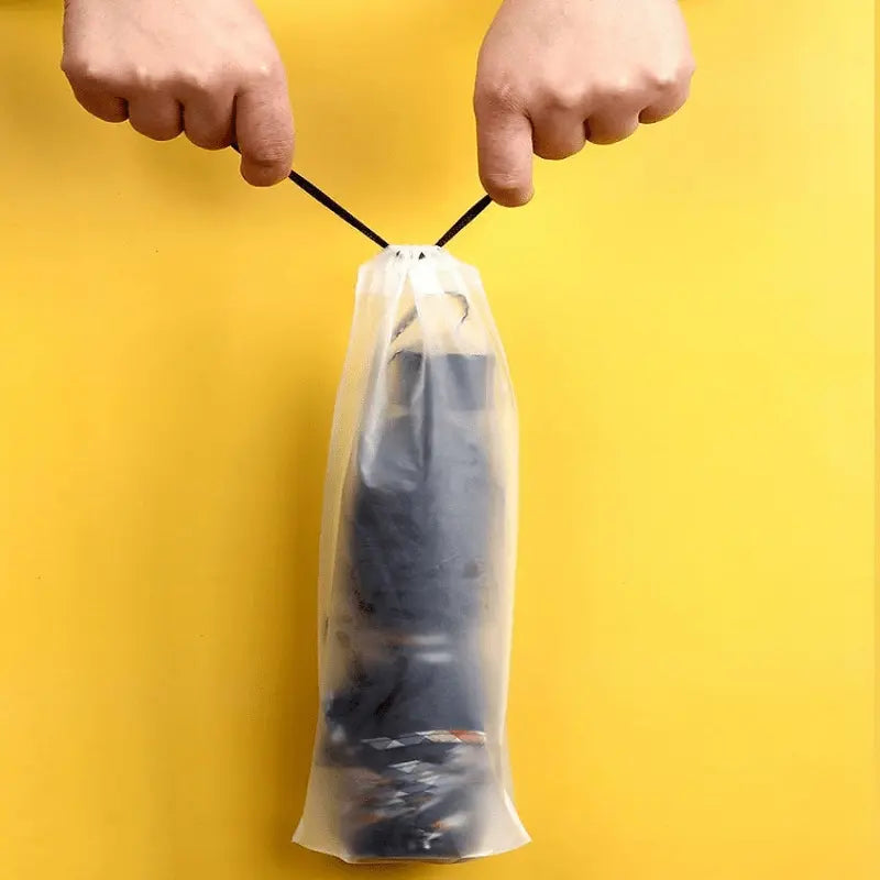 Plastic Bag Matte Translucent Umbrella Storage Bag Reusable Portable Umbrella Drawstring Storage Cover Home Storage Organizer Durable Plastic Organizers