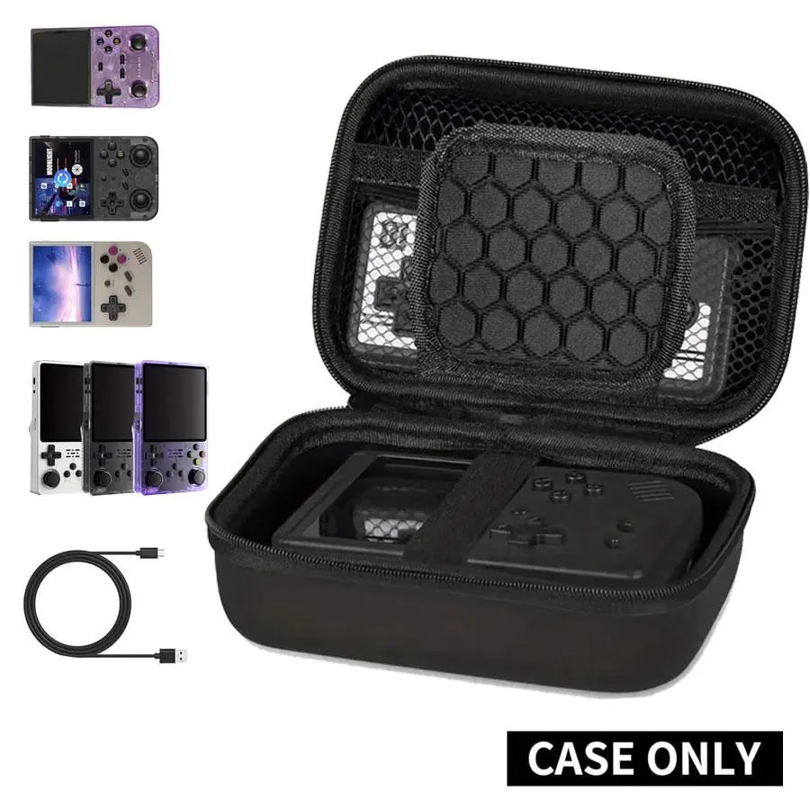 2025 New Durable Game Console Storage Bag for RG353V/RG35XX/RG353VS/X6/R36S/K36, Handheld Game Console Protective Organizer, Stylish & Portable Carrying Bag for Gaming Enthusiasts, Suitable for Outdoor Traveling Camping(Box Only)