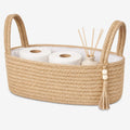 Small Storage Basket, Jute Rope Woven Toilet Paper Tray Organizer for Toilet  Top, Boho Bathroom Decor Holder for Shelf Bedroom Living Room -13x6x4 Inches