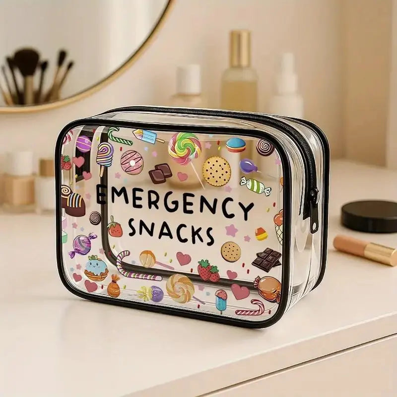 Clear Emergency Multifunctional Storage Bag, Zipper Pouches, Portable Travel Storage Pouch for Snacks, Medicine and Candy, Zipper Space-Saving Bag with Large Capacity, Ideal for Road Trips, Picnics and Daily Snacks, Perfect Gift