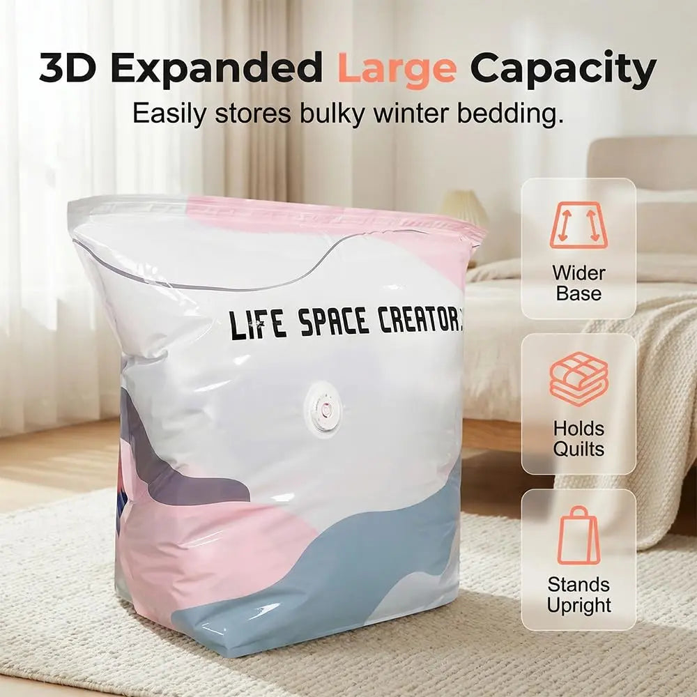 Vacuum Storage Bag, 2026 New Vacuum Packing Bag, Ideal for Clothes, Down Blankets, Travel, Home Comfort Blanket, Bedding Compression, Space Saving, Compression Storage Bags, Vacuum Seal Bags for Blankets