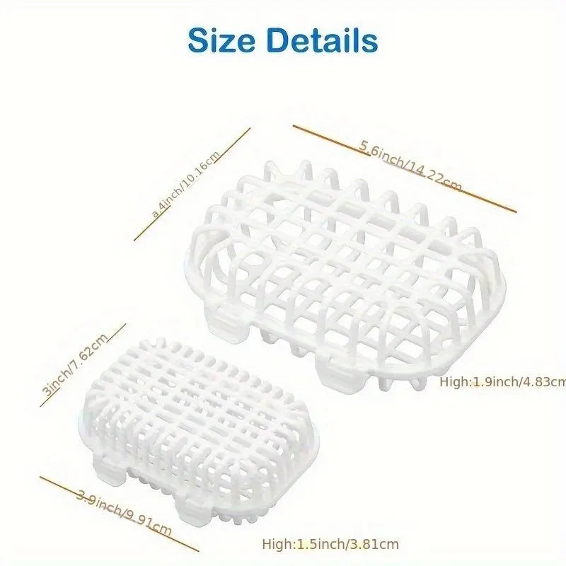 2pcs Plastic Dishwasher Small Item Removable Basket Set - Durable Grid-Design Plastic Baskets, Household Organiser, Organizer Storage Solution for Delicate Kitchen Parts, Kitchen Shelf