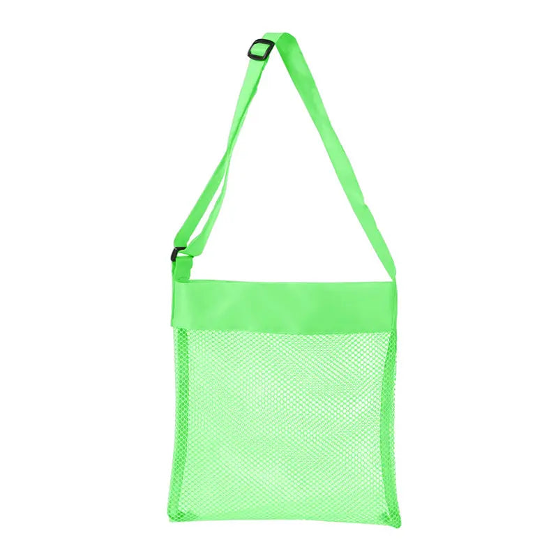 Beach Toy Bag for Shell Collection, Adjustable Shoulder Strap Storage Bag, Summer Travel Beach Party Accessory for Boys and Girls, Mesh Storage Bag, Travel Organization Pouch, Organizer Pouches, Storage for Organizing