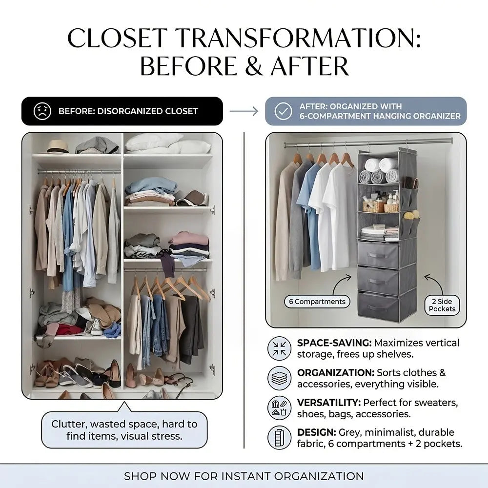 3pcs Drawer Hanging Bag Set, Foldable Hangable Closet Organizer for Home, Dormitory Storage Solution, Space-Saving Clothing Organizer