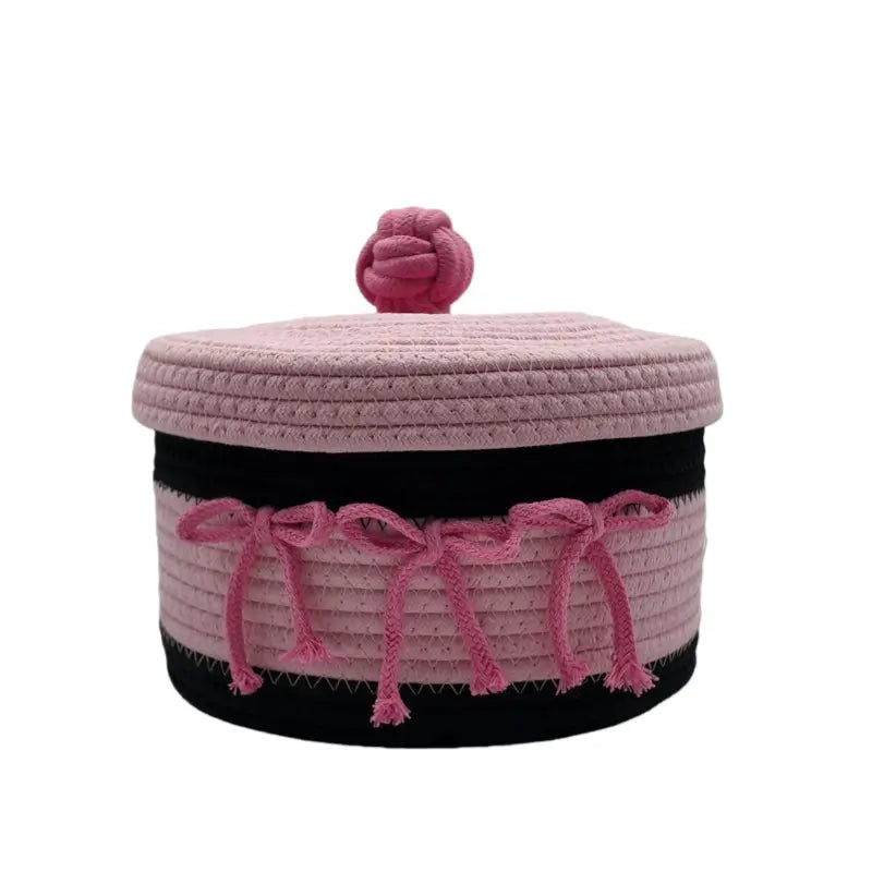 Cotton Fabric Home Storage Baskets - Multi-Size, Cute Design, Foldable, Handle-Equipped Household Organizers, Cappuccino (22*12), Pink & White Dopamine (22*19), Space-Saving Home Supplies