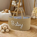 Baby Diaper Storage Basket, Toy Organizer Bin, Woven Compartment Detachable Portable, Nursery Essentials, Baby Care Accessories, Playroom Kidsroom Organizer, Removable Basket, Nursery Baskets, Storage for Organizing