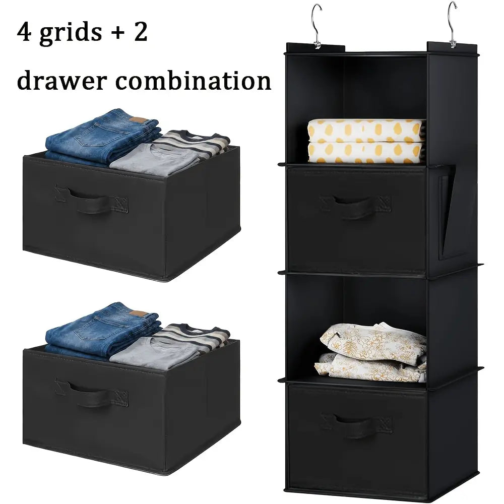 3pcs Drawer Hanging Bag Set, Foldable Hangable Closet Organizer for Home, Dormitory Storage Solution, Space-Saving Clothing Organizer