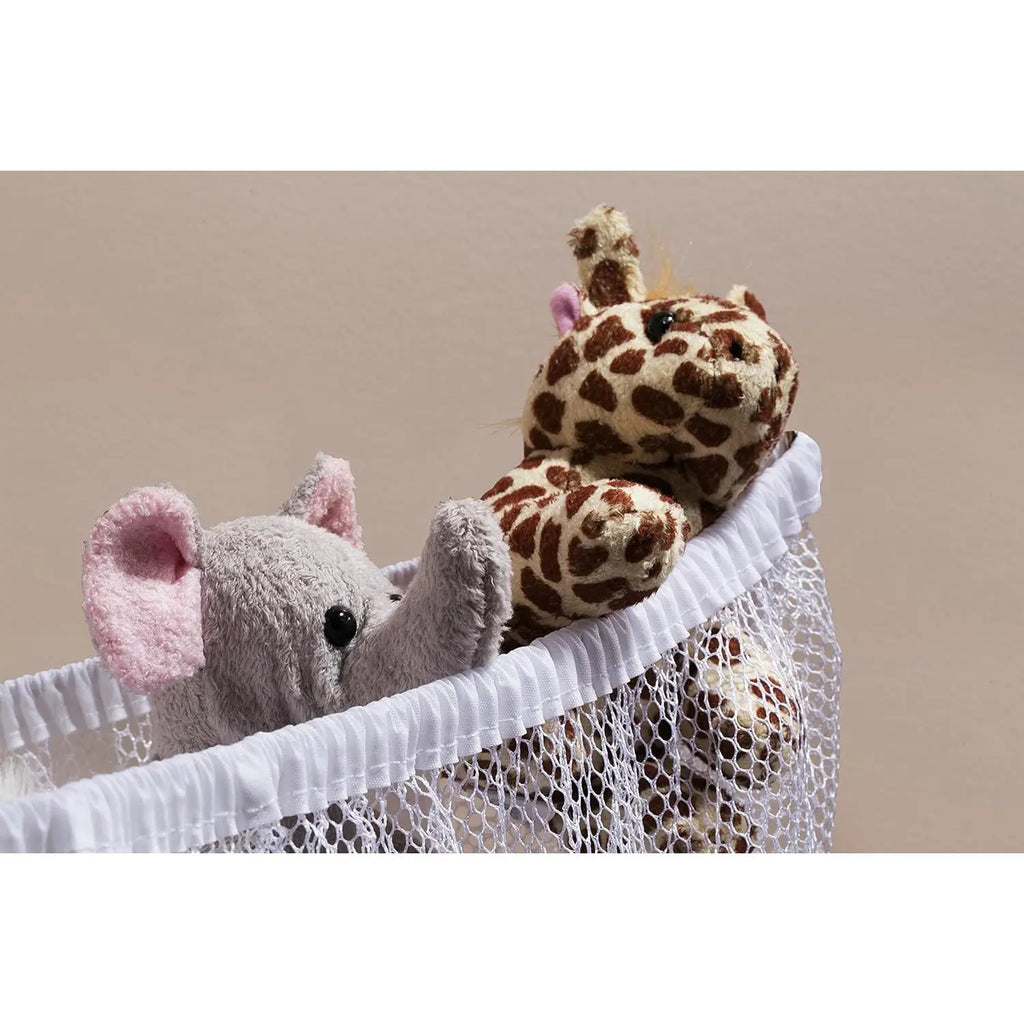 Jumbo Toy Hammock - Organize stuffed animals or children's toys with the mesh hammock, Looks great with any décor while neatly organizing kid’s toys, Expands to 5.5 feet - White