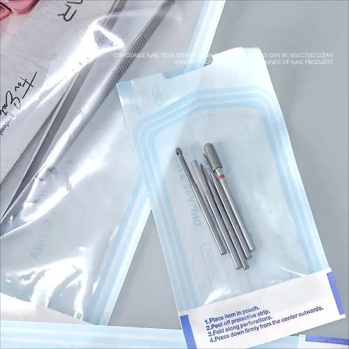 100 Disposable Nail Tool Cleaning Bags, Sterilization Pouches, Self-Seal Hygiene Storage Bags, Durable and Economical, Resealable Pack, Plastic Storage Organizer, Sealing Storage Bags, Organizing Tools, for Salon, Beauty, Hairdresser, Spa