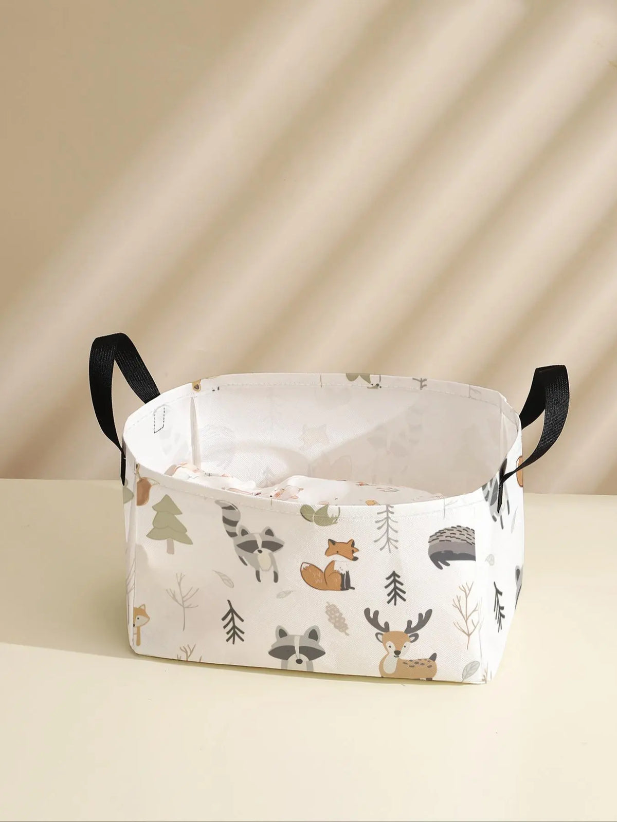 Cartoon Animal Print Open Storage Box, Multi-functional Storage Basket with Handle, Foldable Clothing Storage Basket, Clothes Organizer for Living Room, Bathroom, Kitchen