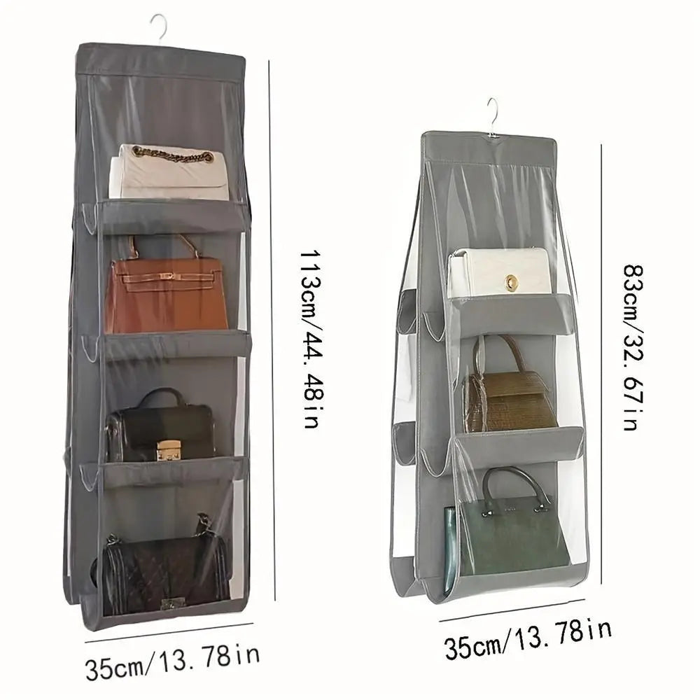 Multi-Layer Hanging Handbag Organizer, 1 Count Space-Saving Handbag Storage Bag, Transparent Purse Organizer for Wardrobe Closet, Minimal Storage Organizer, Hangable, Home Organizer, Hanging Storage Bags, Hangable Organizer Pouch, Home Organiser