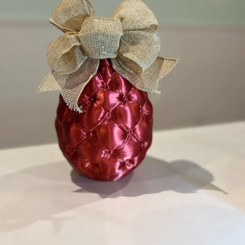 Easter Egg Basket/Container with Colorful Bow and Floral Design