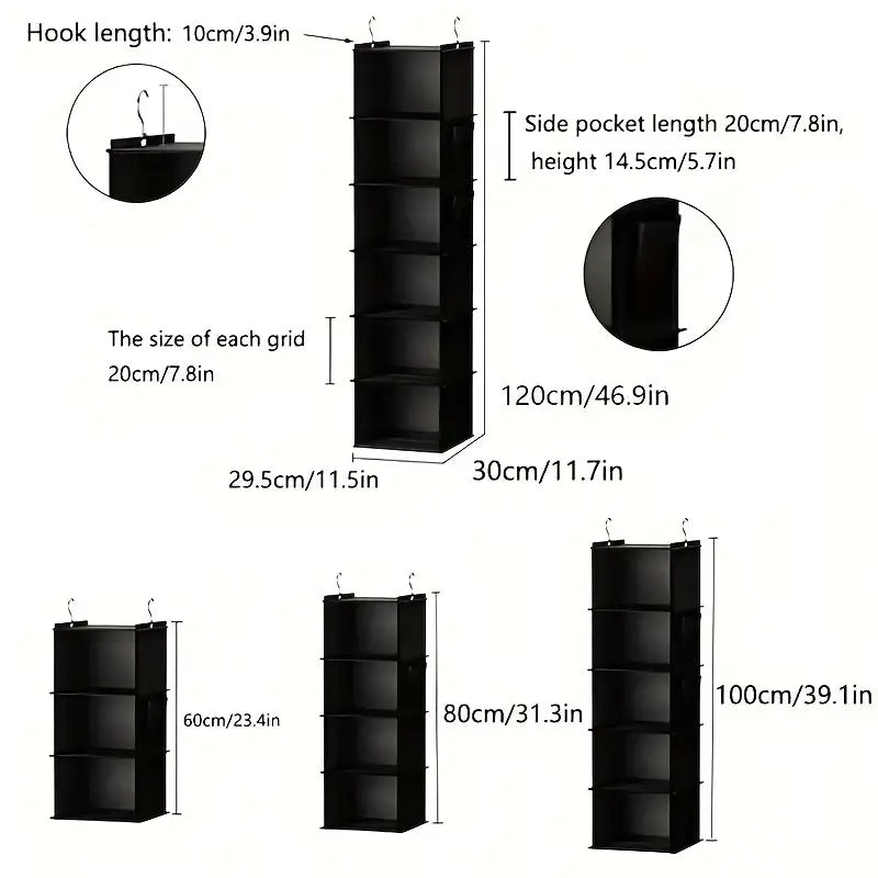 3pcs Drawer Hanging Bag Set, Foldable Hangable Closet Organizer for Home, Dormitory Storage Solution, Space-Saving Clothing Organizer