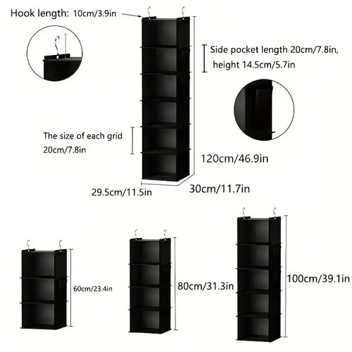 3pcs Drawer Hanging Bag Set, Foldable Hangable Closet Organizer for Home, Dormitory Storage Solution, Space-Saving Clothing Organizer