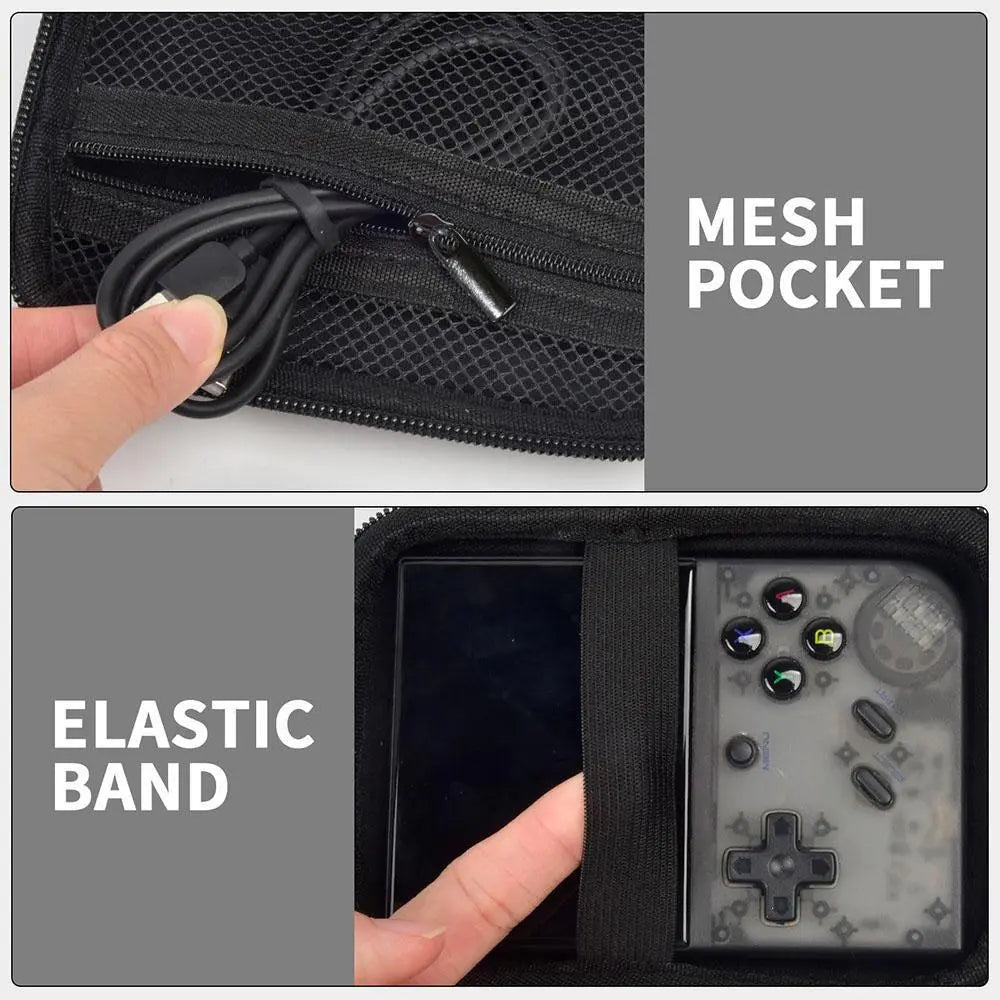 2025 New Durable Game Console Storage Bag for RG353V/RG35XX/RG353VS/X6/R36S/K36, Handheld Game Console Protective Organizer, Stylish & Portable Carrying Bag for Gaming Enthusiasts, Suitable for Outdoor Traveling Camping(Box Only)