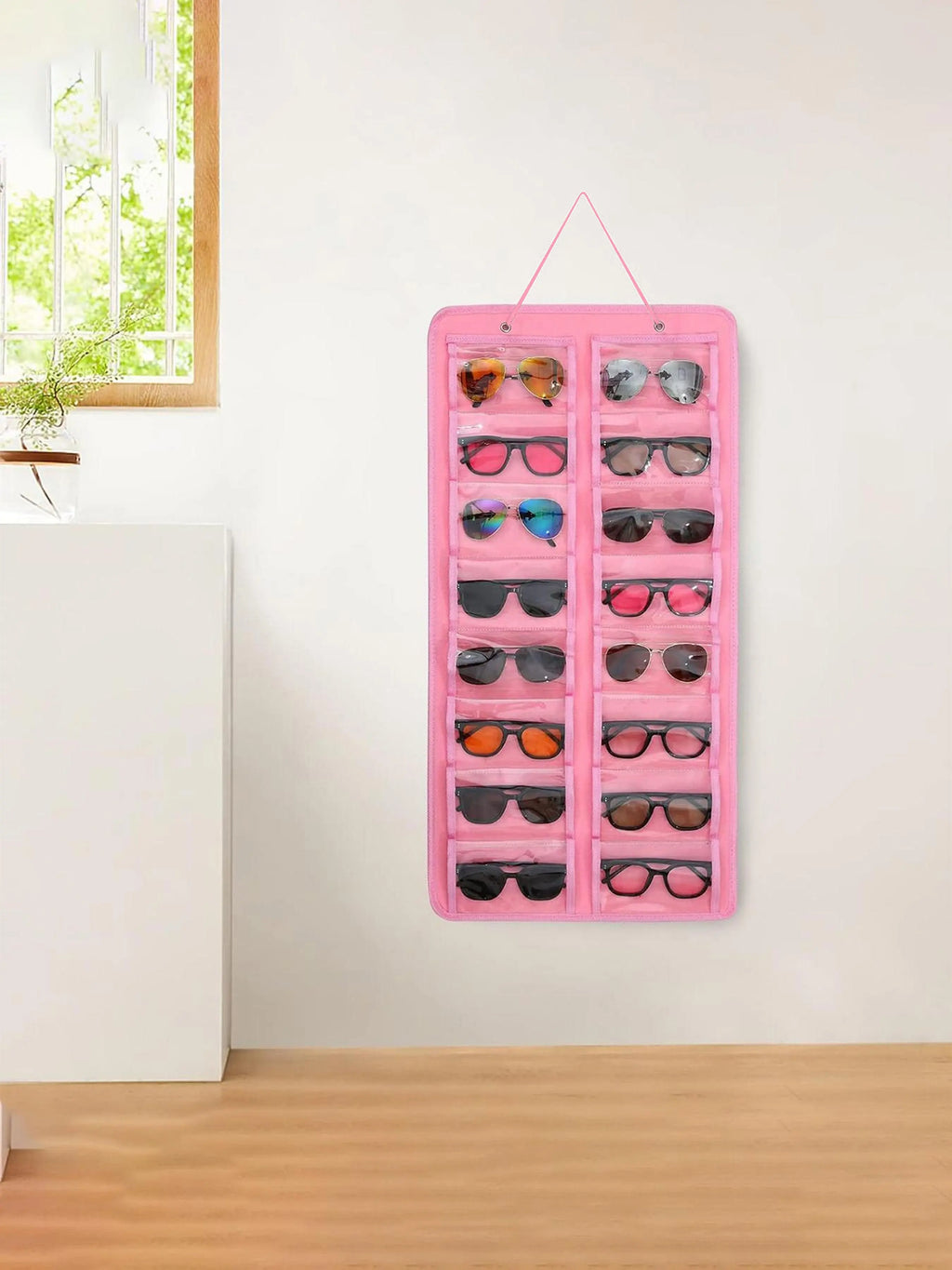 Dustproof Sunglasses Organiser, Wall Mounted Sunglasses Organiser, 16 Compartment Glasses Organiser, Space Saving Storage, Storage Pocket, Protection (Pouch Only), Organizers and Storage